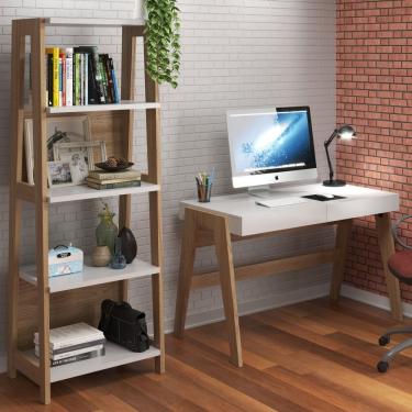 Imagem de Conjunto Escrivaninha 2 Gavetas Com Estante Trend Artesano