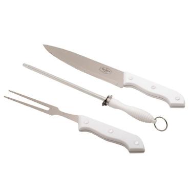 Imagem de Kit Churrasco Faca Chaira E Garfo 3 Pçs Grill & Pizza Prana