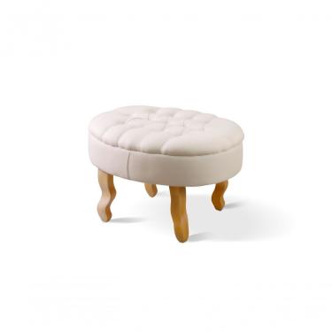 Imagem de Puff Elizabeth Capitonê Oval veludo Nude 200