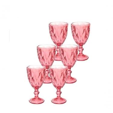 Imagem de Conjunto Com 06 Taças Diamond Ametista 340ml Rosa 88041