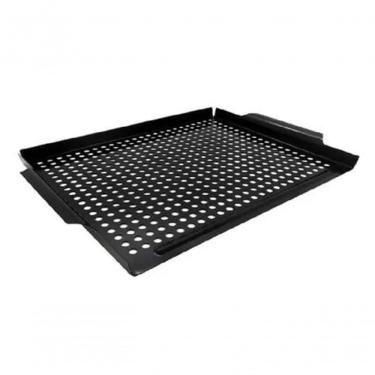 Imagem de Bandeja Perfurada Para Grelha Em Churrasqueira Em Inox Preto 40x30 Cm - Mimo Style - Ah20376