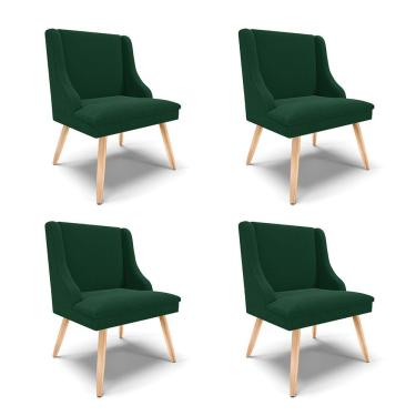 Imagem de Cadeira Sala De Jantar Pé Palito Natural Kit 4 Liz Bouclê Verde D03 - D'rossi
