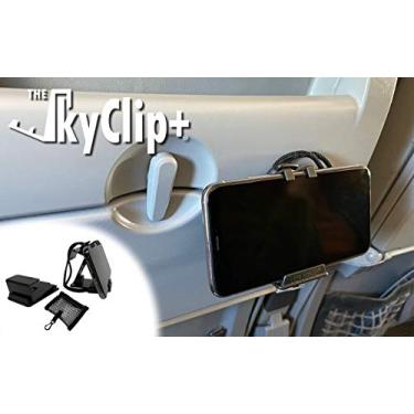 Imagem de The SkyClip + Suporte de telefone e tablet para viagens aéreas, uso doméstico e escritório – Suporte e suporte para celular a bordo compatível com iPhone, Android, Kindle e tablets – Acessório de