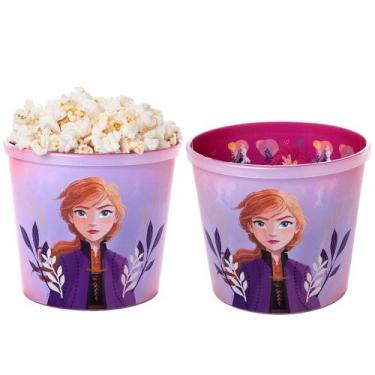 Imagem de 2 Vasilha para Pipoca Balde Infantil Disney Frozen 2 Litros - Plasútil