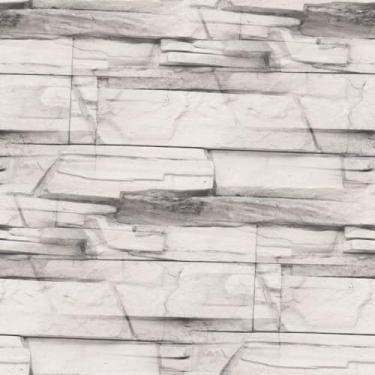 Imagem de Papel De Parede 5m Adesivo Efeito Pedra Assimétrica Canjiquinha Cinza Claro