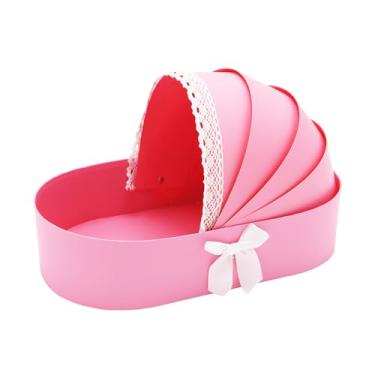 Imagem de Dylcypheria Cesta De Presente Para Bebê, Papelão Vazio, Chá Revelação Do Sexo Arranjo Frutas Vermelhas Com Flores, Caixa Lembrança, 36 X 21 8 Cm (Rosa)