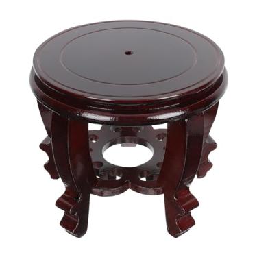 Imagem de DOITOOL Grande Banquinho Para Plantas, Suporte De Madeira Aquário Redondo Madeira, Estilo Oriental, Base Exposição Interna