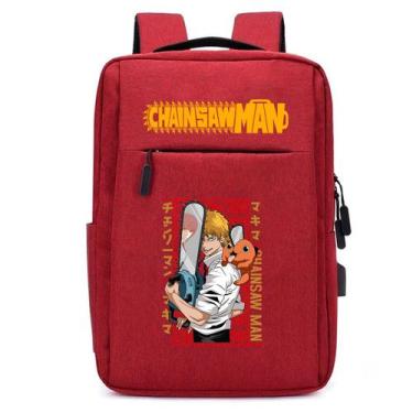 Imagem de Mochila USB Escolar Infantil Estampa Serra Cabeça Vermelha Estilo Anim