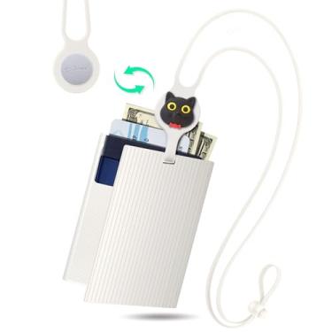 Imagem de Bone Lanyard Passport-Lite - Carteira de silicone impermeável para passaporte, acessório de viagem - Carteira para passaporte, Branco - Miao Cat, Suporte de pescoço de passaporte lavável em silicone