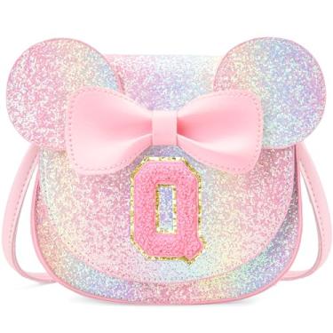 Imagem de OYLOLA Presentes De Aniversário Para Meninas 3, 4, 5, 6, 7 E 8 Anos, Bolsa Infantil Com Inicial, Itens Infantis, Q Colorido