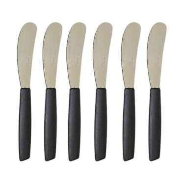 Imagem de Kit 6 Espátulas para Manteiga Molhos Patê Requeijão Geléia Com Lâminas Em Aço Inox Linha Premium Multiuso Resistente Espalha com Facilidade Perfeito para o Dia a Dia