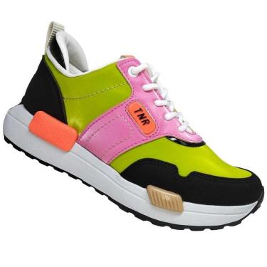 Imagem de Tênis Esportivo Tanara Jogging T5641 Verde/Rosa-Feminino