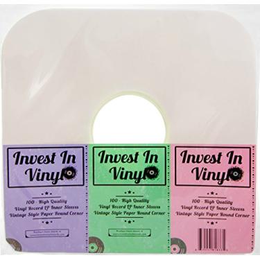 Imagem de Mangas internas de disco de vinil de 100 LPs, papel branco marfim pesado, cantos arredondados de 33 RPM, capas para discos de 30,5 cm, capas de 80 g/m² fornecem à sua coleção LP a proteção adequada