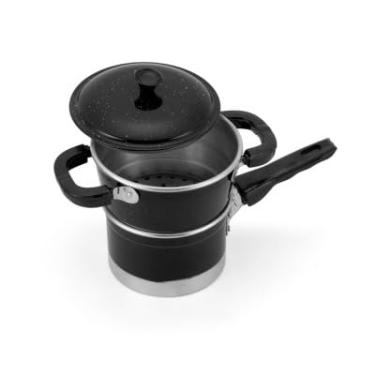 Imagem de Panela de Pressão Elétrica Compacta com Tampa, 2 Alças, Preta