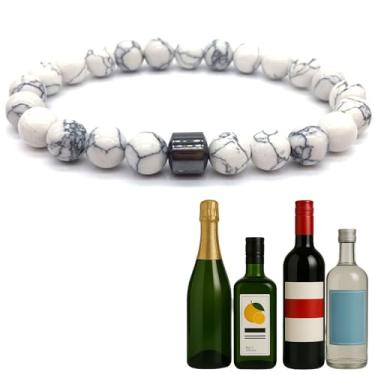 Imagem de TACBSP Pulseira Glame antiálcool para homens e mulheres parar de beber álcool manifestação hematita conjunto de pulseiras ajustáveis para homens mulheres ansiedade alívio estresse presentes, Large