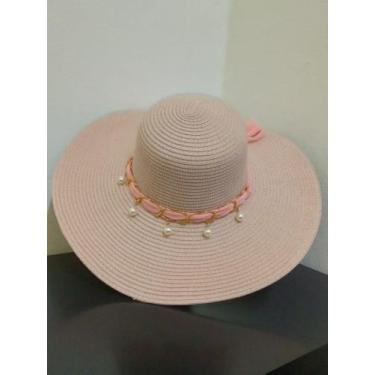 Imagem de Chapéu de Praia Com Pingente de Pérolas - TDG Store, Rosa bebê