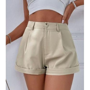 Imagem de Short alfaiataria feminino na cor branco gelo no tamanho 40 - Lebisc 