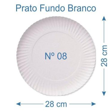 Imagem de 100 Prato de Bolo Salgado Fundo Branco Nº8 - AAZ