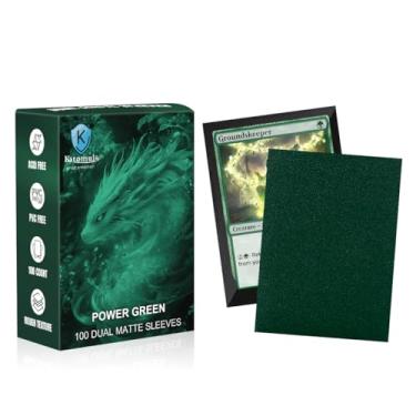 Imagem de Power Green Dual Matte Card Sleeves, Katomula Card Sleeves for MTG, Standard Card Sleeve for MTG, PKM, Flesh & Blood
