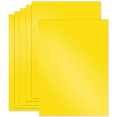 Imagem de 24 folhas de cartolina amarela brilhante 21,6 x 28 cm, 250 gsm/41,7 kg, cartão perolado dupla face para fazer cartões, cartões comemorativos, álbuns, convites, artesanato (amarelo)