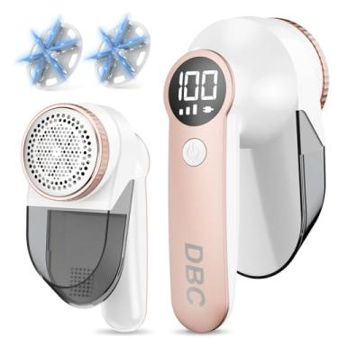 Imagem de DBC Barbeador de tecido com motor potente de 15.000 r/min, tela de LED, 3 velocidades, lâminas de 6 folhas, removedor de fiapos de cabeça de barbear grande para roupas, bola de fiapos, móveis, penugem