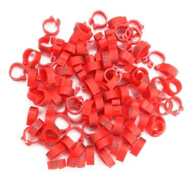Imagem de Pssopp Bandas de Pernas de Pássaro 100pcs 100 Contagem de Aves de Aves de 100 Peças Clipe de Plástico Em Faixas de Pernas para Pássaros Pequenos Pombos Codornas Com Marcas Numeradas 001-100 para