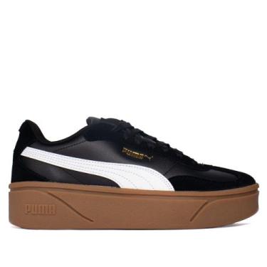 Imagem de Tênis Feminino Puma Club II Era Plataforma Couro Preto, Preto, 36