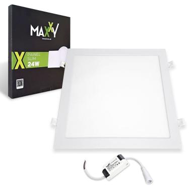 Imagem de Painel Plafon Led 24w Quadrado Embutir 3000K Luz Amarela