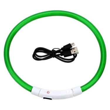Imagem de Coleira P Iluminada Led Cães Gatos Recarregável Prova Dágua - ELO IMPO