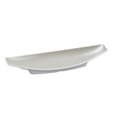 Imagem de Prato de churrasco retangular retangular delicado simples de duas cores - prato em forma de barco de duas cores de 30,5 cm