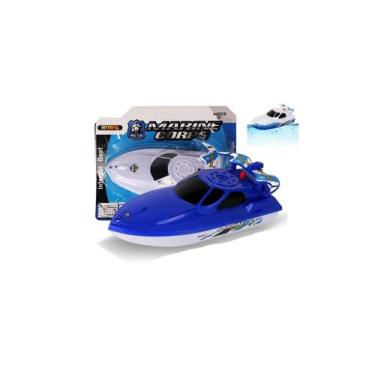 Imagem de Brinquedo Barco Eletrico Lancha Policial Pilha Motor Marine - Top Kids
