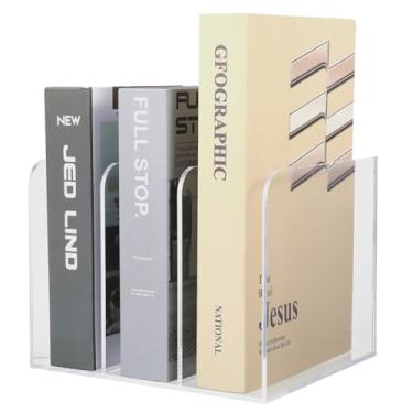 Imagem de Porta-revistas de acrílico organizador de mesa classificadores de espaço de trabalho, suporte transparente para classificador de arquivos, suporte de pasta, armazenamento de organização de acessórios