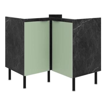 Imagem de Armário Balcão de Canto p/Cozinha 90cm 2 Portas S/Tampo New York Móvel