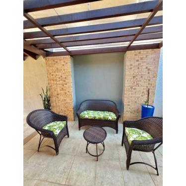 Imagem de Conjunto Poltronas Varanda Fibra Sintética Cor Zimbros Verde - Varanda