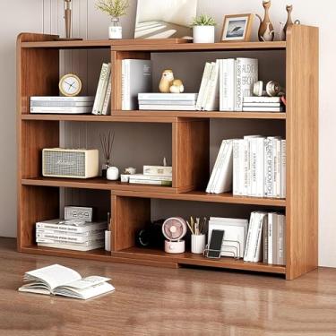 Imagem de Prateleiras De Mesa De Madeira Estante De Mesa Ajustável Estante Pequena Independente Material De Escritório Armazenamento Prateleira De Exibição Mesa Organizador Arrumado, D, 40-80 * 17 * 80