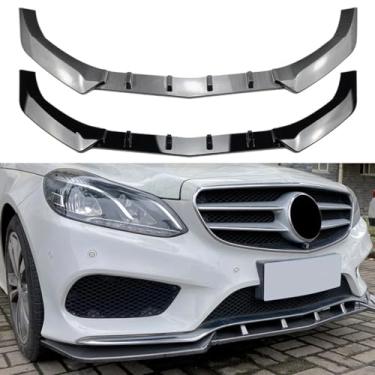 Imagem de Spoiler de para-choque dianteiro compatível com E-Class W212 Facelift Line 2013-2015 Kit de carroceria protetor de para-choque dianteiro acessórios para carro (aparência de fibra de carbono)