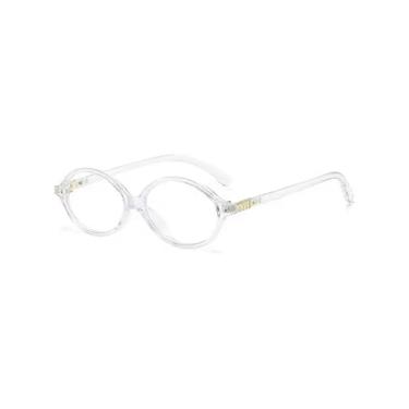 Imagem de Armação De Oculos Redondo Oval Feminino Look Estetica Retro Moda (Transparente)