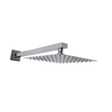 Imagem de Ducha Chuveiro 20Cm Com Braço 40Cm Parede Cromado Aço Inox 304 Prata V