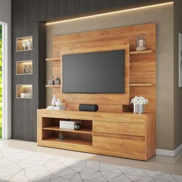 Imagem de Estante para TV até 55 Polegadas Miles 2 Gavetas 5 Prateleiras Cobre - Casa Giulia