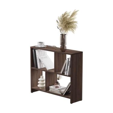 Imagem de Estante para livro Armário Multiuso Organizador Livros Livreiro Nogal