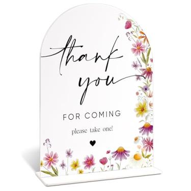 Imagem de Placas de casamento de acrílico para cerimônia e recepção, placa de agradecimento por vir, mesa central de chá de panela para mesas com base, despedida de solteira, noivado, essenciais de casamento