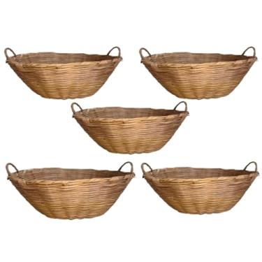Imagem de Cesta Artesanal Pãozeira De Bambu Grande 33x25(Kit com 5)