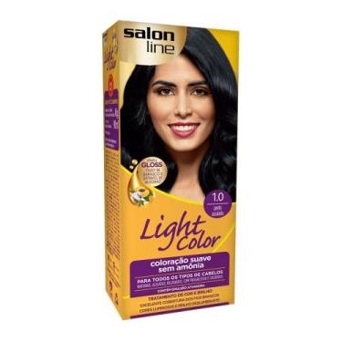 Imagem de Tintura Creme Salon Line Light Color Preto Azulado 1.0 Kit