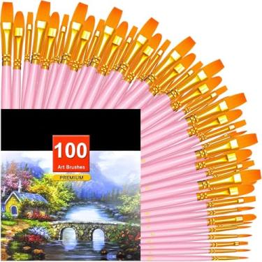 Imagem de Conjunto de pincéis de tinta, pincéis de ponta redonda, pincéis de nylon para modelagem, arte, acrílico, aquarela, pintura a óleo e guache, pintura rupestre, arte de unhas faciais, detalhes em