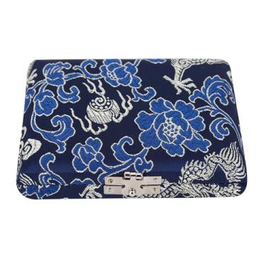 Imagem de Acouto Elegante suporte de madeira para 6 palhetas de oboé com capa de pano de seda - verde (azul)