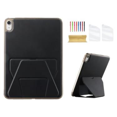 Imagem de Dteck Capa traseira para iPad de 11 polegadas (A16) 2025 e iPad de 10,9 polegadas (10ª geração) versão 2022 com suporte/2 películas protetoras de tela/1 Stylus, capa protetora ultrafina e leve, preta