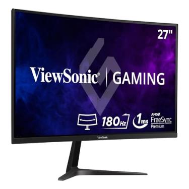 Imagem de Monitor gamer curvo WQHD de 27" e 165 Hz, resolução de 2560 x 1440.
