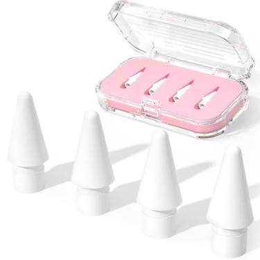 Imagem de JOOSKO Pontas de lápis de substituição para Apple Pencil Pro/USB-C/2ª geração/pontas de 1ª geração (com estojo de armazenamento), pontas resistentes ao desgaste para acessórios iPad Pencil (pacote com