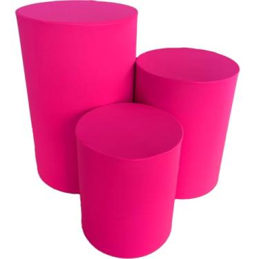 Imagem de Capa de Cilindro Para Decoração Festa Veste Fácil - Kit Capa Para Cilindro multicolorido(ROSA NEON)
