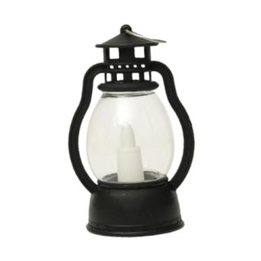 Imagem de Ｂｅｓｇａ Lanterna de vela decorativa, enfeite de Natal com vela LED sem, luminária de mesa com design vintage para entrada de casa e festival, Preto